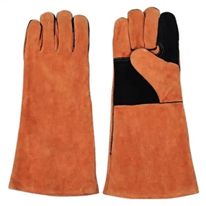 Gants de soudeur robustes en cuir de vachette pleine fleur, résistants à l'abrasion et à la chaleur, équipement de sécurité pour la construction - Product Image 6