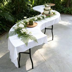 Veelzijdige opvouwbare S-vormige houten tafel - geschikt voor boerderijen & hotels, draagbaar & makkelijk schoon te maken voor bruiloften, banketten & evenementen - Product Image 3