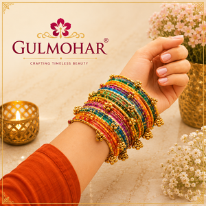 Nouvel ensemble de bracelets en verre et métal doré de style cachemire, tendance et très demandé, Churiyan, pour mariages, fêtes et occasions spéciales, cadeaux de remerciement faits à la main - Product Image 3