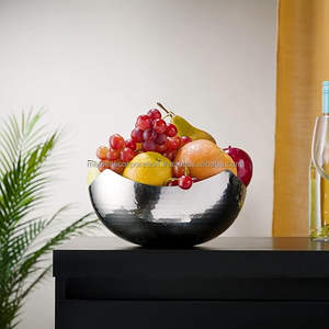 Bol à fruits secs en argent martelé en acier inoxydable martelé Accent Table décorative de luxe Snack Chips Bowl Design artisanal - Product Image 6