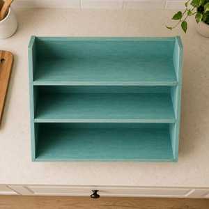 Minimalist Wooden <b>Storage</b> Holder Round Shape Carved Design Standing Type for Living Room Office Organizer Durable Lacquer Finish - Product Image 6