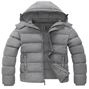 Oem Custom Plus Size Men's Bomber Winter Puffer <b>Jacket</b> Knitted Canvas Zipper <b>Waterproof</b> Breathable Hooded Warm <b>Padded</b> - Product Image 1