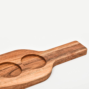 Plateau de service en bois d'acacia naturel pour verre à vin, décoration d'intérieur et porte-verre au Offre Spéciale pour achat en gros - Product Image 4