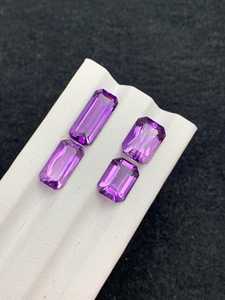 Pierre précieuse d'améthyste naturelle, cristal violet à taille radiant, pierre non montée pour la fabrication de bijoux, bague, pendentif, pierre de naissance de février - Product Image 5