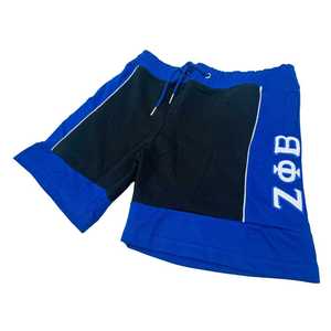 Shorts en polaire Zeta Phi Beta unisexe, bleu et noir, décontractés, avec cordon de serrage à la taille, style streetwear de la sororité grecque, confortables pour l'été - Product Image 2