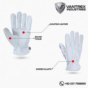 Gants de conduite en cuir de chèvre non doublés de qualité supérieure, couleur blanche, gants de sécurité, design confortable, Luvas De Motorista - Product Image 2