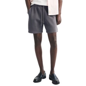 Men Minimal Cotton Sweat Shorts Smooth Finish <b>Elastic</b> Waist Drawstring Casual Summer Shorts Lightweight Custom OEM ODM Supplier - Product Image 1