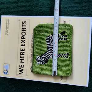 Handcrafted Zebra Pattern Beaded <b>Coin</b> Purse Mini Wallet Small Zipper Pouch Clutch Bag Women Wholesale Custom Evening Bag Cotton - Product Image 4