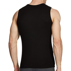 Débardeur noir sans manches pour homme, col rond, tricoté, couleur unie, coupe ajustée - Product Image 3