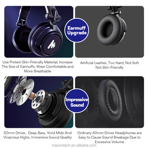 Maono AU-MH601 3.5mm 6.35mm Tai nghe tai nghe màu đen mềm mại rõ ràng khối âm thanh tiếng ồn podcast ghi âm nhạc phát trực tiếp - Product Image 6