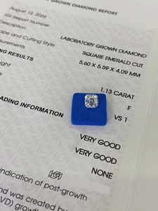 Diamant blanc de laboratoire taille Asscher 1,11 ct, certifié IGI, clarté VVS, en vrac, provenant du laboratoire CVD - Vente en gros - Product Image 3