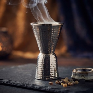 Latest Hammered Metal Incense Burner Silver Stainless Steel Hourglass <b>Bakhoor</b> Holder Mid-East Style <b>Oud</b> Charcoal Censer For Home - Product Image 1