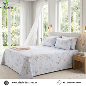 Marbella King Size Floral Printed Bedsheet <b>Set</b> | Soft Cotton <b>Bedding</b> <b>Set</b> with Pillow Covers | Lightweight Breathable Home Decor - Product Image 2