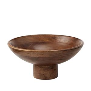 Bol de service rond en bois sur piédestal – Prix abordable, bols de luxe, décoration de table, accessoires modernes pour la maison - Product Image 1