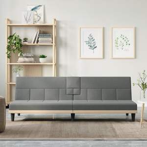Sofá Cama de Espuma de Poliéster Gris Oscuro, Mueble Práctico y Elegante de Plástico Mediano - Product Image 1