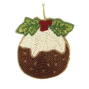 Ornement de Noël en forme de pudding perlé, accessoire décoratif classique à suspendre, décoration de fête colorée - Product Image 1