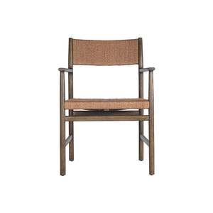 Sillón Contemporáneo de Madera de Teca con Asiento de Cuerda Natural Tejida, Muebles de Comedor Elegantes para Hostelería - Product Image 2