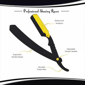 Navajas de Afeitar Rectas Reutilizables de Acero Inoxidable de Alta Calidad con Mango de Bambú/Madera/Plástico, de Una Sola Hoja, para Barberías y Depilación Corporal - Product Image 2