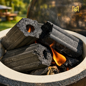 Briquettes de charbon de coco hexagonales de qualité supérieure, 75 % de carbone fixe, combustion de 5 heures, faible teneur en cendres, pour grillades, vente en gros, export, fabricant - Product Image 1