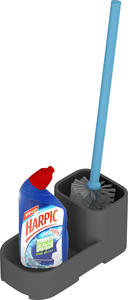 แปรงขัดห้องน้ำแบบทันสมัยพร้อมที่เก็บน้ำยาทำความสะอาดในตัว ด้ามขัดขนาดกะทัดรัด และฐานเก็บที่มั่นคงสำหรับห้องน้ำ - Product Image 3