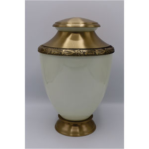 Handmade White Brass Adult Cremation Urn Vintage Engraved Metal Funeral Urn for Ashes <b>Keepsake</b> Metal <b>Memorial</b> Vessel for Ashes - Product Image 1