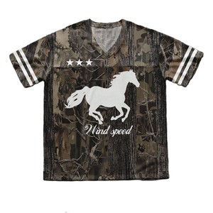 Maillot de football américain ample et oversize en maille camouflage, col en V, personnalisé, style streetwear rétro vintage, motif camouflage Real Tree - Product Image 1