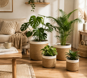 Cesta de Almacenamiento Redonda Simple Tejida con Cuerda de Algodón, Ecológica, Ahorra Espacio, Mini Organizador para Baño, Guardería, Sala de Estar - Product Image 3