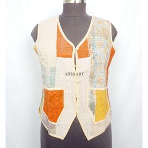 Handmade Vintage Cotton <b>Kantha</b> Vest for Women Short Quilted <b>Jacket</b> for Autumn Season Women's Vintage Short <b>Kantha</b> <b>Jacket</b> - Product Image 1