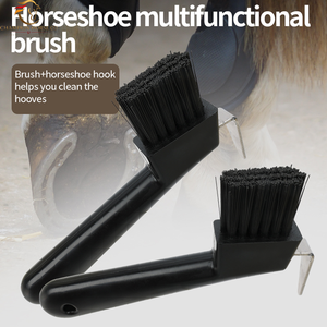 Cepillo multifuncional para limpieza de pezuñas de caballo, raspador de pezuñas, cepillo con gancho para caballo, suministros de establo personalizables - Product Image 3