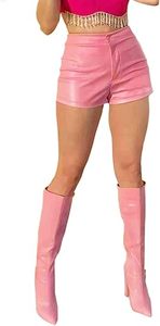 Shorts en similicuir personnalisés pour femmes, grande taille, shorts en PU tendance, fabricant en gros pour vêtements féminins - Product Image 2