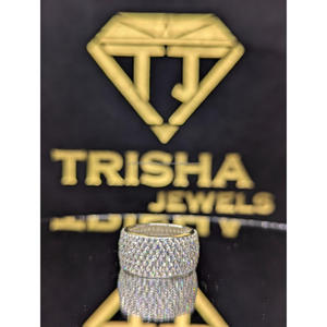 Luxury Full Iced Moissanite Diamond <b>Ring</b> in 925 Sterling <b>Silver</b> Hip Hop Statement Band for <b>Men</b> and Women By Trisha Jewels - Product Image 1