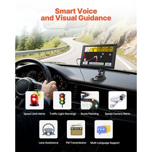 Navigateur GPS à écran tactile de 9 pouces avec système de navigation intégré de 16 Go, caméra embarquée, guidage vocal étape par étape, traceur GPS pour voiture - Product Image 6