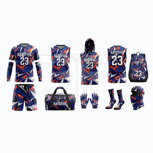 Uniformes de football 7V7 de haute qualité, réversibles, respirants, antibactériens, 100% polyester, design personnalisé, accessoires combinés, 260g - Product Image 3