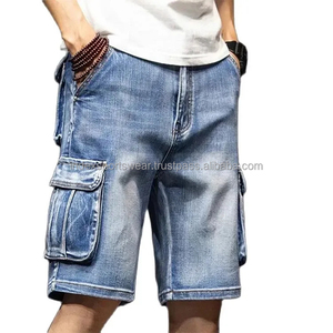 Pantalones cortos de mezclilla para hombre, estilo holgado, cintura media, con pedrería, los más populares - Product Image 6