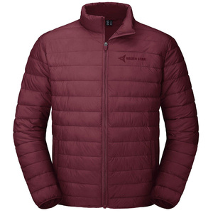 Daizen Star Men's Black Puffer Jacket Stand Collar Zipper Closure Windproof Winter Casual Solid Color Front Logo Regular Fit - Product Image 5