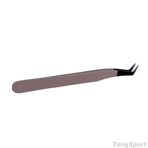 Professional Precision High Quality Anti-Slip Eyelash Tweezers Stainless Steel Curved Tip 10mm Length Custom Logo for <b>Lash</b> - Product Image 2