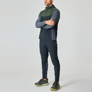 Chaqueta Deportiva con Capucha y Bloques de Color para Hombre, Cortavientos de Manga Larga con Cremallera, Ligera de Poliéster, para Otoño, Corte Regular - Product Image 2
