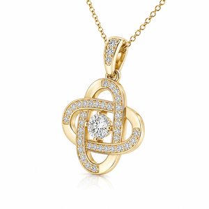 Colgante de Diamante Cultivado en Laboratorio con Piedra Redonda de Corte Brillante, Oro de 10K, 14K, 18K, Plata 925, 935, Joyería de Lujo para Mujer - Product Image 3