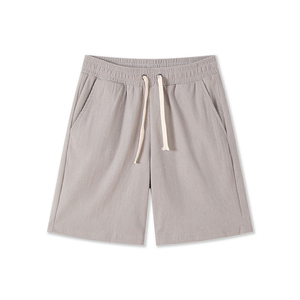 Men's <b>Black</b> Knitted Drawstring <b>Beach</b> <b>Shorts</b> with Pockets High Waist Quick Dry Breathable Swim Trunks Solid Color 100% Cotton - Product Image 2