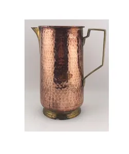 Carafe en cuivre artisanale écologique avec couvercle anti-fuite pour l'eau potable quotidienne, favorisant un mode de vie sans plastique - Product Image 6