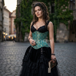 <b>Underbust</b> Steelboned Waist Training And Fashion Wear Brocade Corset | Premium Quality Corsets Manufacturer - Product Image 6