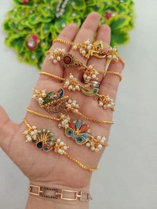 Hermoso Combo de Rakhi Kundan de Primera Calidad para Bhaiya y Bhabhi, Rakhi Kundan para Rakshabandhan, Combo de Rakhi de Perlas Tradicionales Indias - Product Image 6