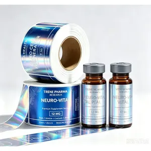 Étiquettes en vinyle de qualité alimentaire estampées pour les bouteilles de protéines de lactosérum et de lait en poudre, autocollants personnalisés pour compléments alimentaires en rouleau - Product Image 3