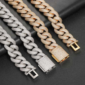 Chaîne cubaine en argent 925 pour homme, collier hip-hop serti de diamants certifiés, chaîne gourmette Miami légère, bijoux de style audacieux - Product Image 5