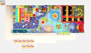 Wejoy-Terrain de jeu intérieur arc-en-ciel avec toboggans muraux, canons à billes, zone de jeu souple, piscine à balles et carrousel pour enfants - Product Image 3