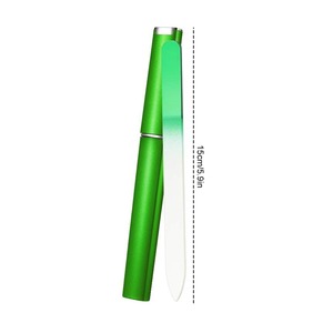 3pcs Crystal Glass Double Sided Nail <b>File</b> <b>Case</b> Washable Green 15cm 100 Grit Reusable Mini Nail Care Tool Straight Pattern - Product Image 1