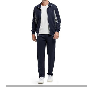 Trajes deportivos personalizados de fábrica para hombre, de 2 piezas, con sudadera con capucha y cremallera, pantalones joggers, conjuntos deportivos casuales. - Product Image 3