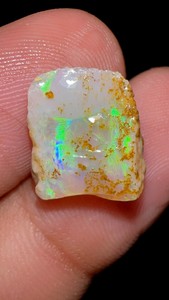 Opale naturelle australienne brute de 3,30 carats, opales multicolores Coober Pedy, pierre précieuse 13x12x4mm, évaluation tierce, couleur - Product Image 3