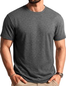 Camiseta de Algodón Suave para Hombre, Venta al por Mayor, Estilo Casual Elegante, Manga Corta, Cuello Redondo, Transpirable, de Secado Rápido, Ecológica, Ligera y Cómoda - Product Image 1
