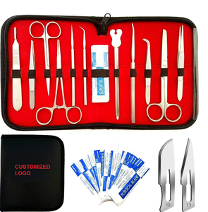 Juego de instrumentos quirúrgicos dentales con tijeras, fórceps, elevadores y pinzas en estuche rojo, herramientas manuales con certificación CE - Product Image 2